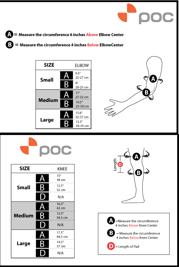 Poc Vpd Size Chart