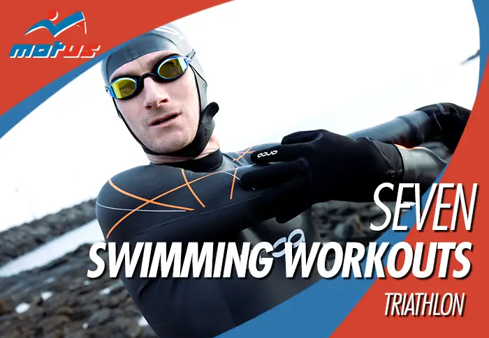Seven free triathlon swim workouts in a format you can print and stick at the end of your lane.
