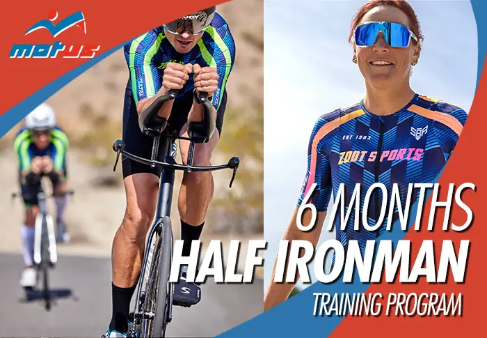 Six-month training tables for the 70.3 Triathlon or Half Ironman race